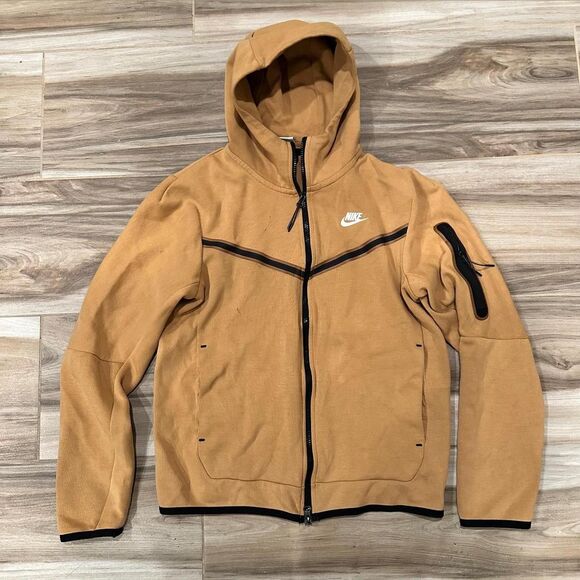 Tan Nike Tech fleece hoodie and pants sweatsuit - Picture 3 of 7